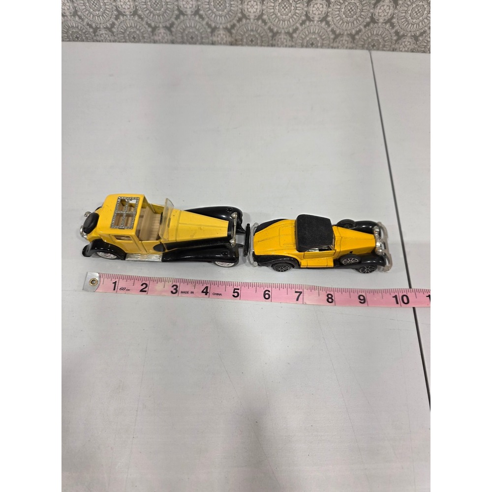 Vintage Yellow Black Toy Cars Replica Antique Vehicle Collectible Die Cast Metal - Picture 13 of 13